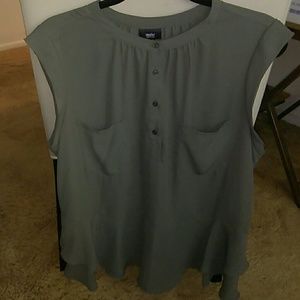 Beautiful army green dressy peplum tank top